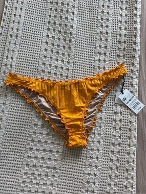 NEW Shade & Shore Orange Ruffled Bikini Bottom Size M